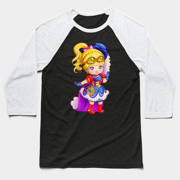 Steampunk Rainbow Baseball T-Shirt by Ellador